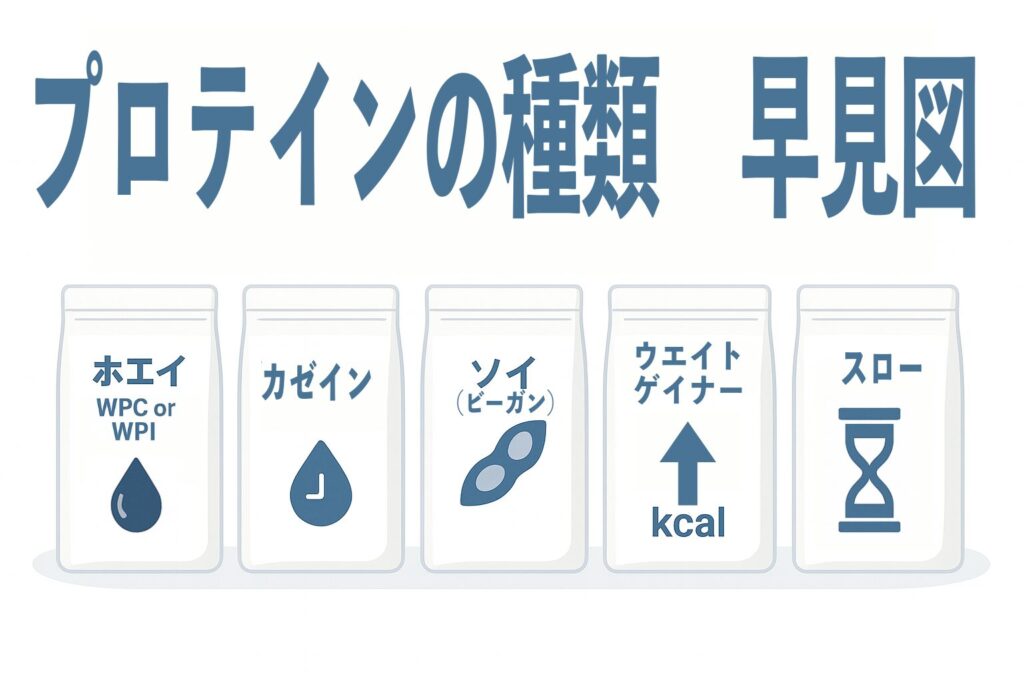 プロテインの種類　早見図