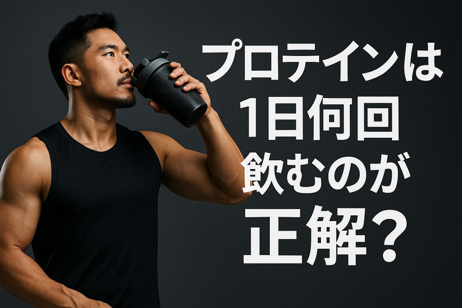 プロテインは１日何回飲むのが正解？男性がプロテインを飲んでいる画像