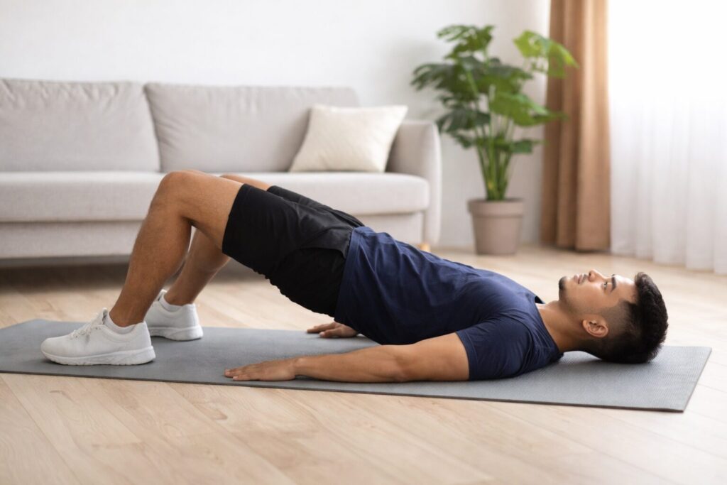 ヒップリフトをしている男性